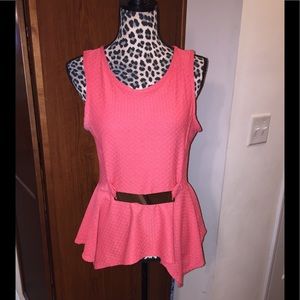 Papaya peplum top size medium (Cart C-115)